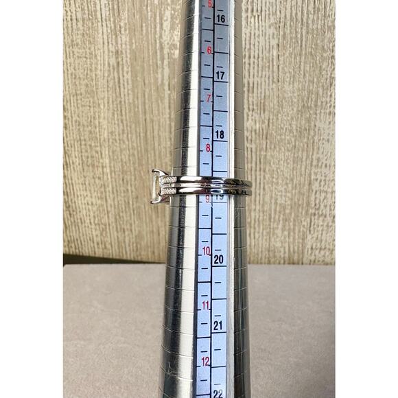 3+ct VVS1 D Graded Moissanite, 75% 18k White Gold 2 Tone Sz9 - Picture 4 of 11